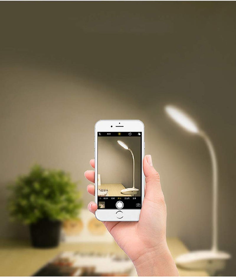 Miady Clip on Lamp,Battery Powered Reading Light,Clamp for Bed with 3 Brightness Level,USB Rechargeable(1 Pack) - Image 2